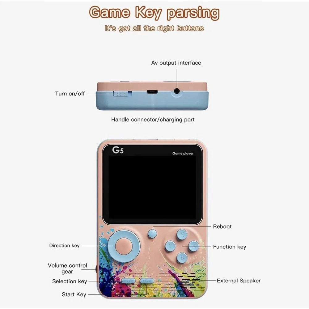 500 in 1 Portable‎ Handheld Console with 3Inch LCD Screen 500 Classical Game